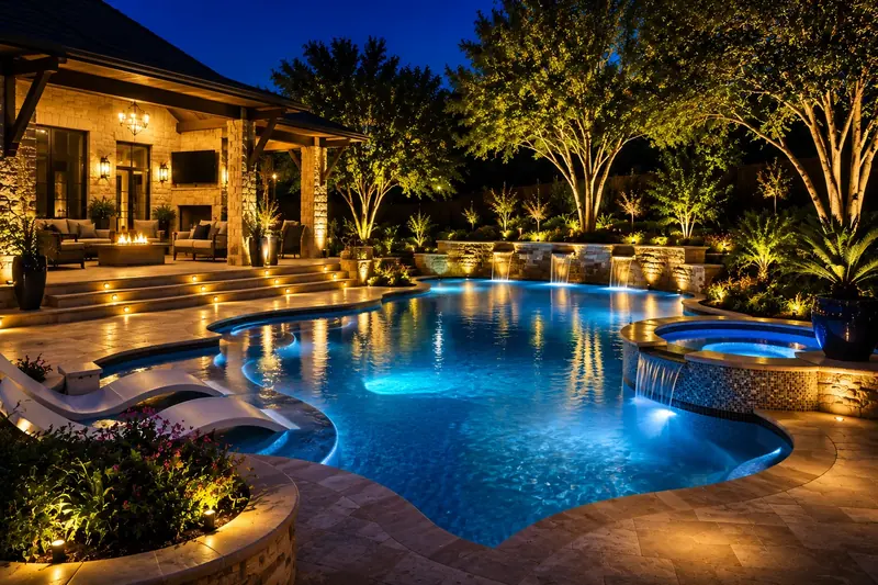 Pool & Water Feature Lighting by Landscape Lighting Texas